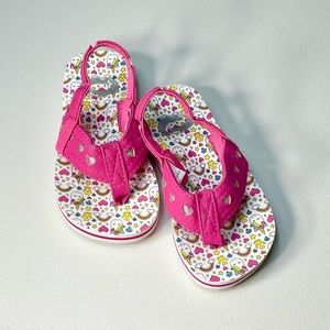 Girl Flip Flops/Sandals pink/silver size 7